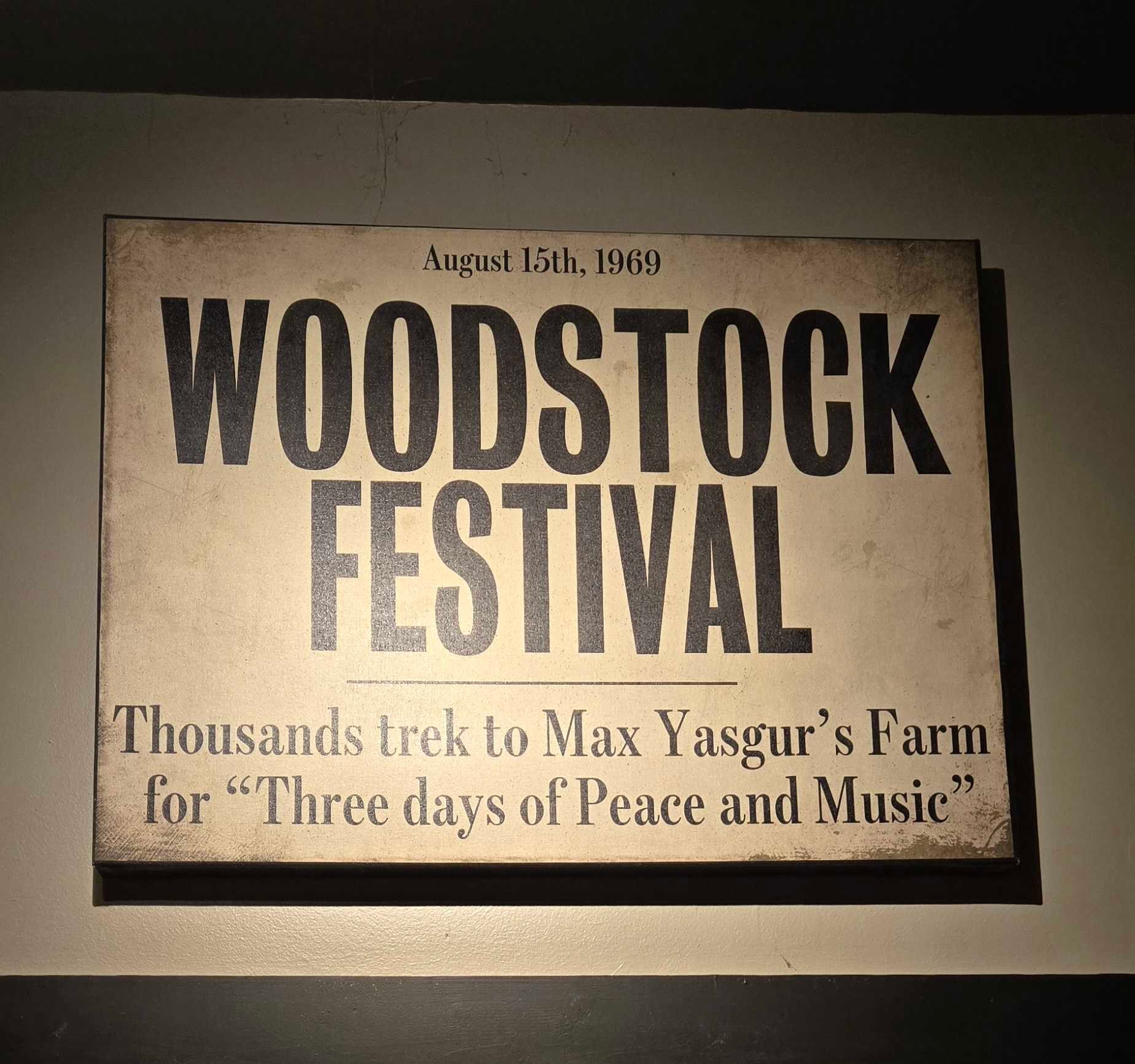 Woodstock Festival August 1969 newspaper headline